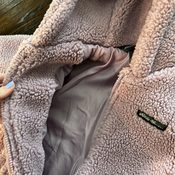 Eddie Bauer lavender Sherpa hooded jacket size 4 XXS - Picture 3 of 3
